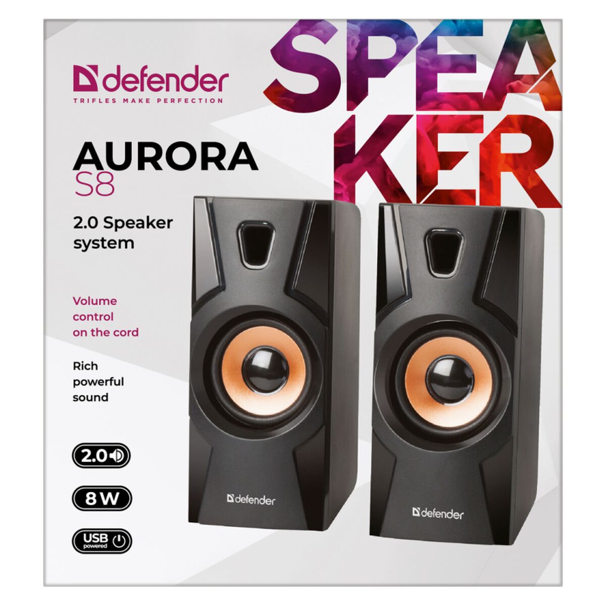 PC-högtalare Defender Aurora S8 8 W Svart